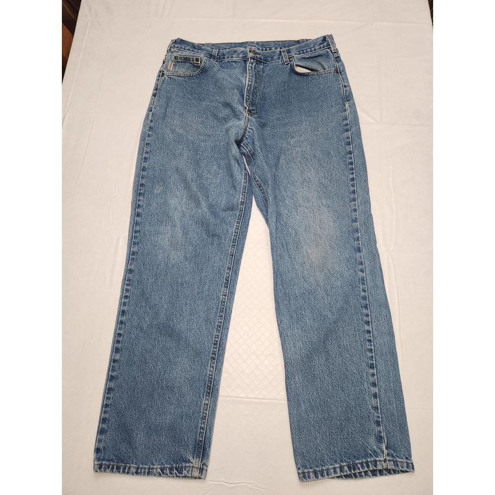 Carhartt B160 DST Jeans Mens 40x32 Blue Relaxed Fit Straight Leg Denim Pants